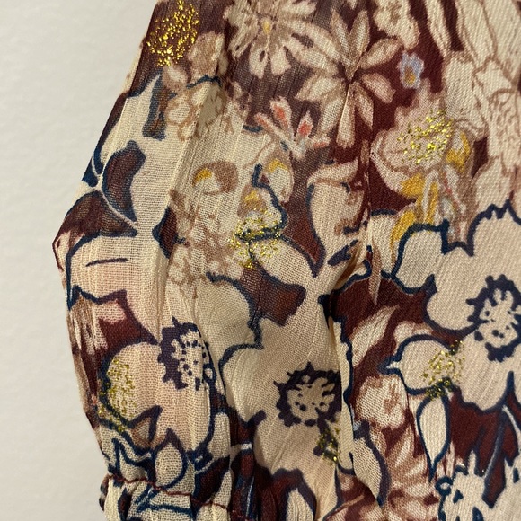 MONTEAU Women’s Pretty Sheer Belted Short Sleeve with Full Slip Dress Sz Small - Picture 13 of 14